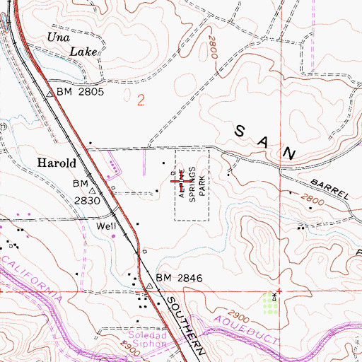 Topographic Map of Tejon Park, CA