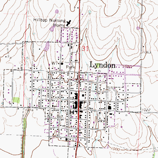 Topographic Map of Osage County Health Department, KS