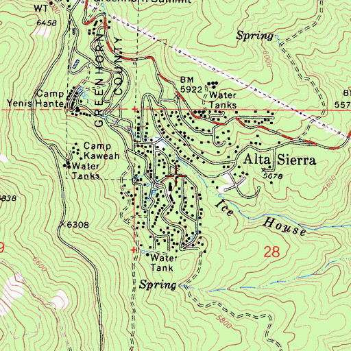 Topographic Map of Alta Sierra, CA