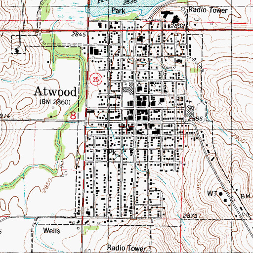 Topographic Map of Rawlins County Health Department, KS