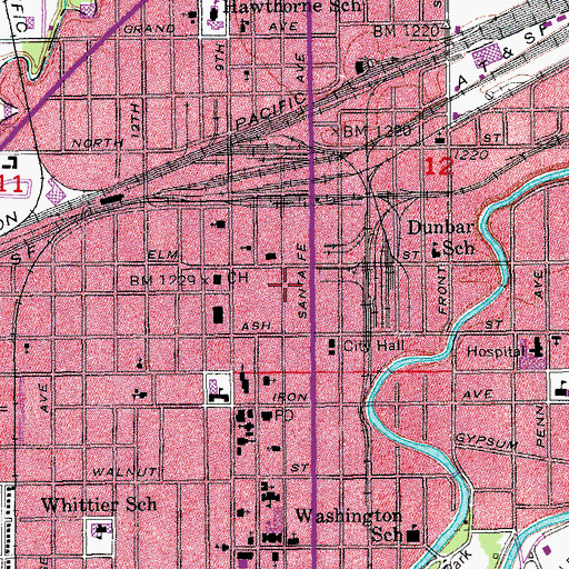 Topographic Map of Saline County Health Department, KS