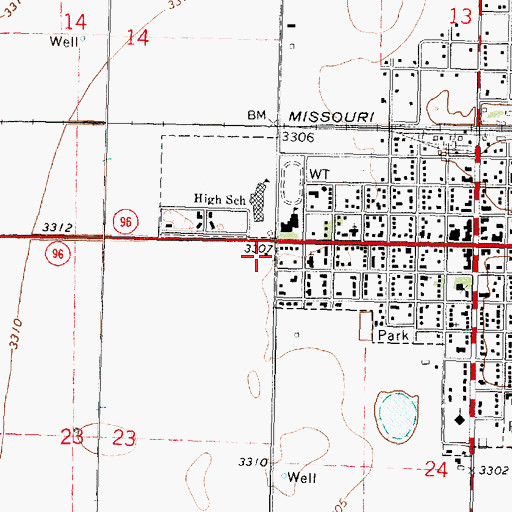 Topographic Map of Wichita County Health Department, KS