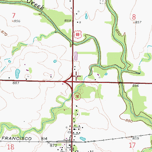 Topographic Map of Route 96 Weigh Station 17A, KS