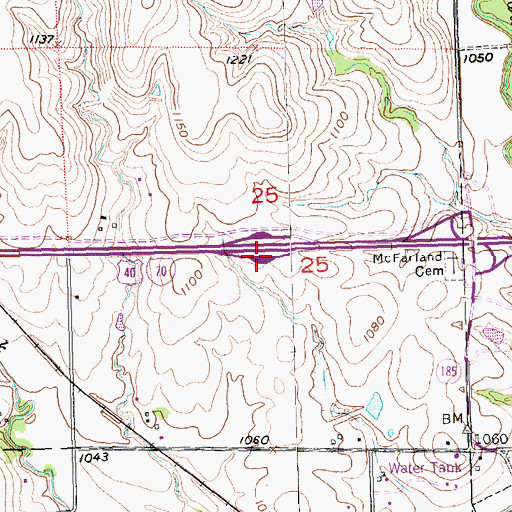 Topographic Map of Interstate 70 Weigh Station 22W, KS