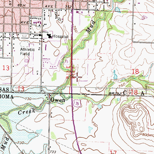Topographic Map of Route 75 Weigh Station 23, KS