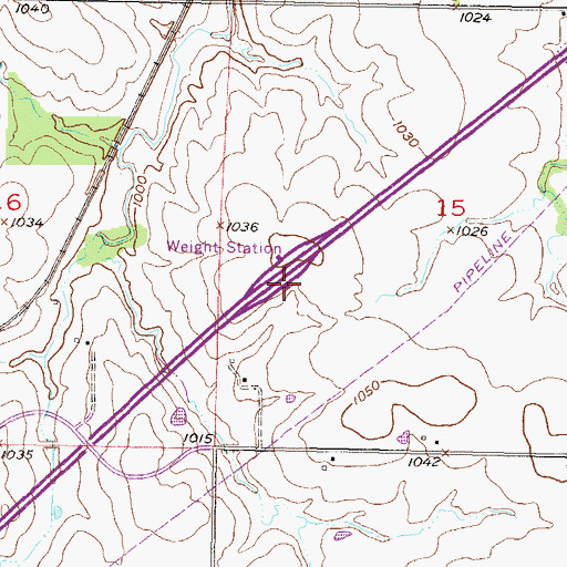 Topographic Map of Interstate 35 Weigh Station 23W, KS