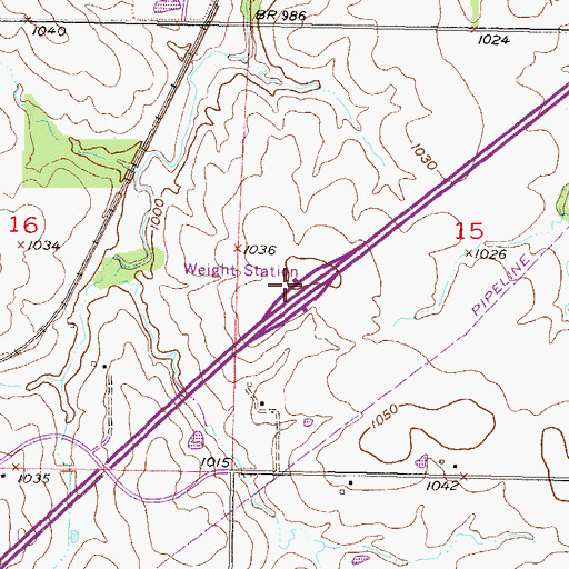 Topographic Map of Interstate 35 Weigh Station 24W, KS