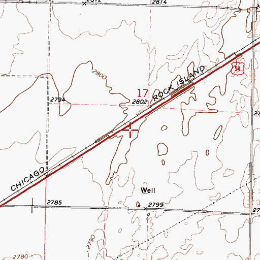 Topographic Map of Route 54 Weigh Station 37A, KS