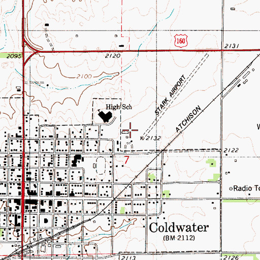 Topographic Map of Comanche County Fairgrounds, KS