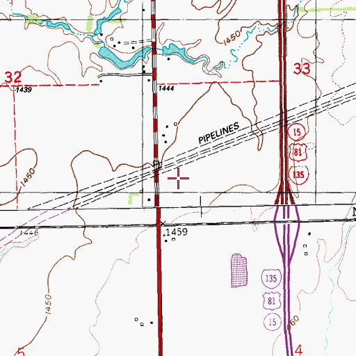 Topographic Map of Harvey County Fairgrounds, KS
