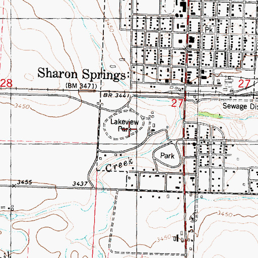 Topographic Map of Wallace County Fairgrounds, KS