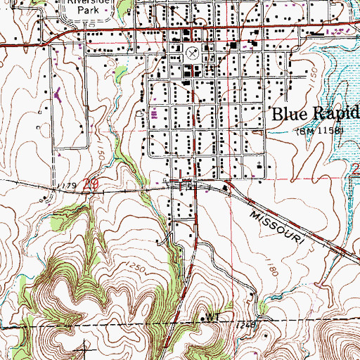 Topographic Map of Beattie Farmers Union Co - Operative Association Grain Elevator Number 2, KS
