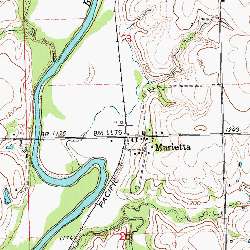 Topographic Map of Beattie Farmers Union Co - Operative Association Grain Elevator Number 4, KS