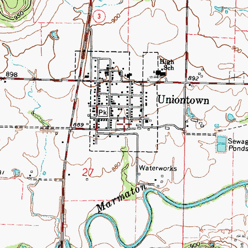 Topographic Map of Beachner Grain Elevator Number 16, KS
