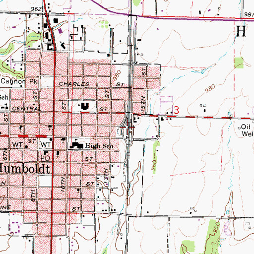 Topographic Map of Beachner Grain Elevator Number 8, KS