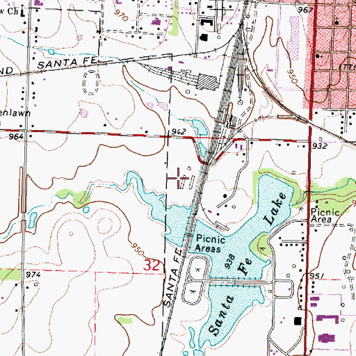 Topographic Map of Beachner Grain Elevator Number 6, KS