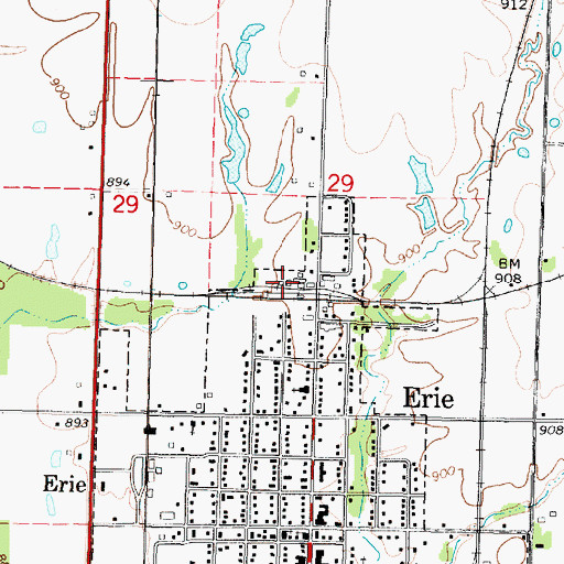 Topographic Map of Beachner Grain Elevator Number 7, KS