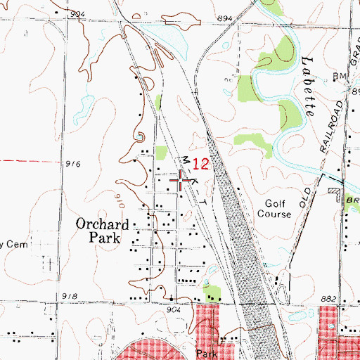 Topographic Map of Beachner Grain Elevator Number 1, KS