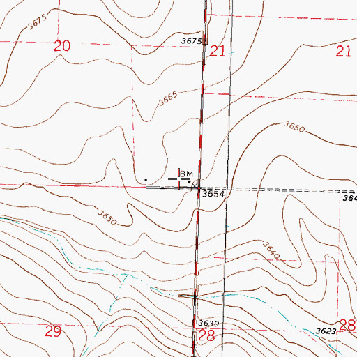 Topographic Map of Tribune Grain Elevator Number 3, KS