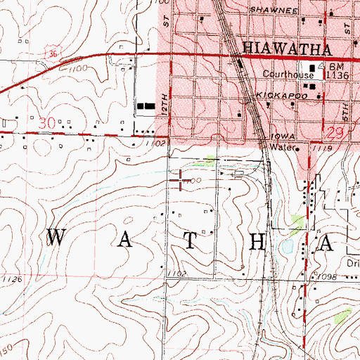 Topographic Map of Agricultural Partners Co - Operative Grain Elevator Number 1, KS