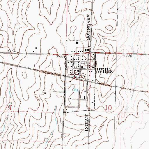 Topographic Map of Agricultural Partners Co - Operative Grain Elevator Number 9, KS