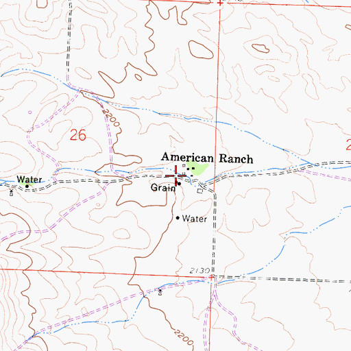 Topographic Map of American Ranch, CA