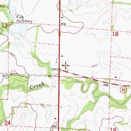 Topographic Map of Beachner Grain Elevator Number 12, KS
