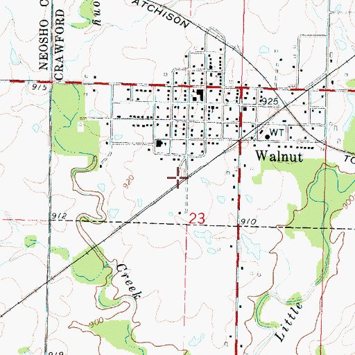 Topographic Map of Beachner Grain Elevator Number 17, KS