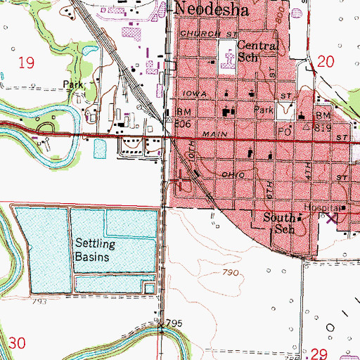 Topographic Map of Beachner Grain Elevator Number 11, KS