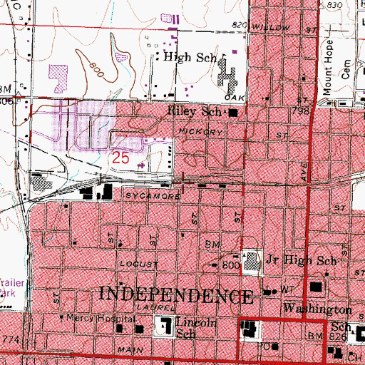 Topographic Map of Beachner Grain Elevator Number 9, KS