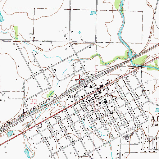 Topographic Map of Beachner Grain Elevator Number 2, OK
