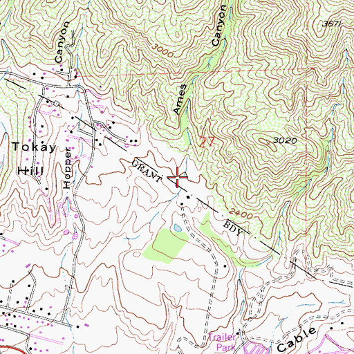 Topographic Map of Ames Canyon, CA