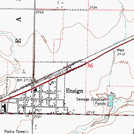 Topographic Map of Dodge City Co - Operative Exchange Grain Elevator Number 4, KS
