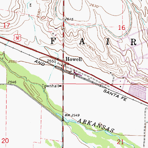 Topographic Map of Dodge City Co - Operative Exchange Grain Elevator Number 9, KS