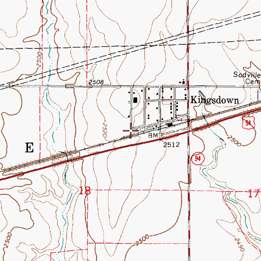 Topographic Map of Dodge City Co - Operative Exchange Grain Elevator Number 13, KS