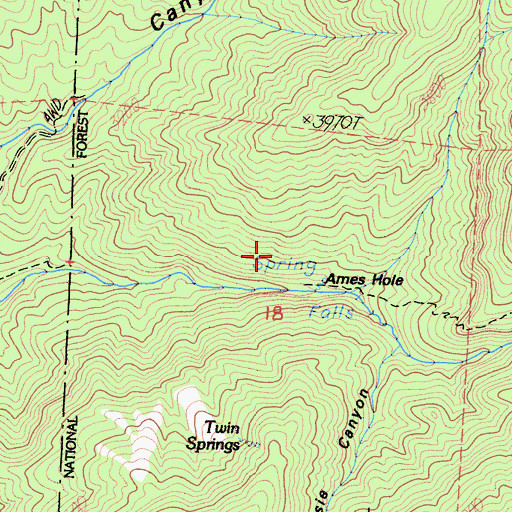 Topographic Map of Ames Hole, CA