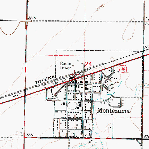 Topographic Map of Dodge City Co - Operative Exchange Grain Elevator Number 14, KS