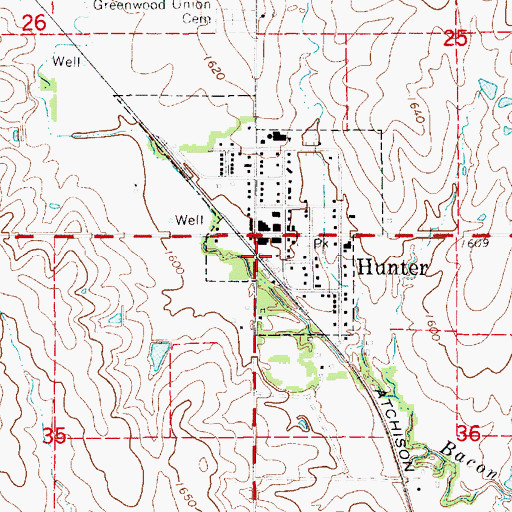 Topographic Map of Agmark Grain Elevator Number 8, KS