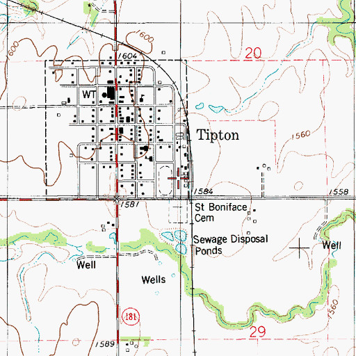 Topographic Map of Agmark Grain Elevator Number 18, KS