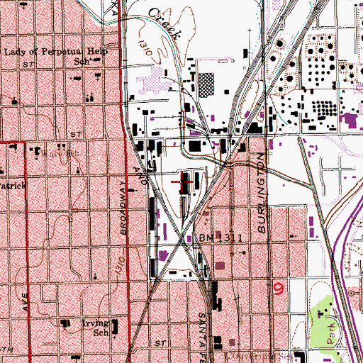 Topographic Map of Beachner Grain Elevator Number 1, KS