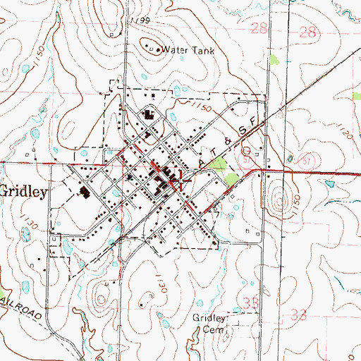 Topographic Map of Le Roy Co - Operative Association Grain Elevator Number 2, KS