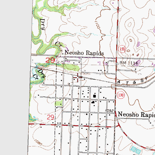 Topographic Map of Hartford Elevator Grain Elevator Number 2, KS