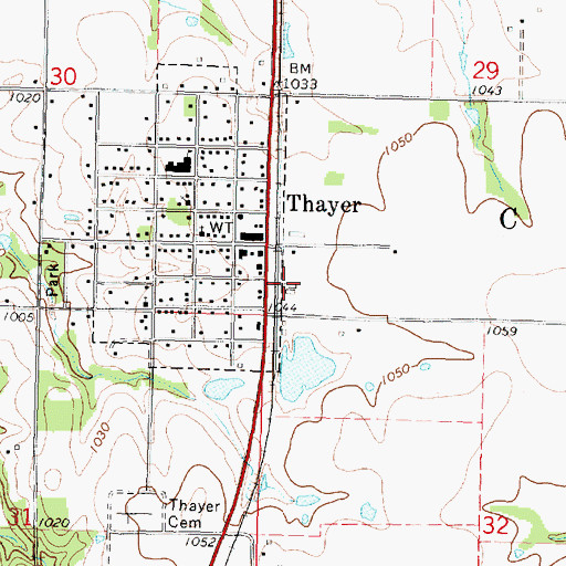 Topographic Map of Beachner Grain Elevator Number 15, KS