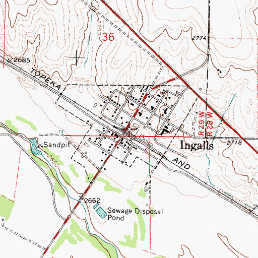 Topographic Map of Dodge City Co - Operative Exchange Grain Elevator Number 10, KS