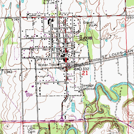 Topographic Map of Fleming Feed and Grain Company Grain Elevator Number 1, KS