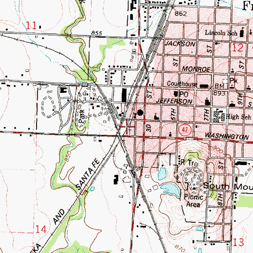 Topographic Map of Fredonia Co - Operative Association Grain Elevator Number 1, KS