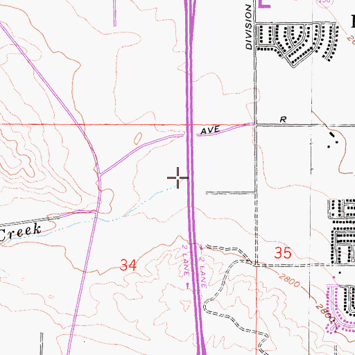 Topographic Map of Anaverde Creek, CA