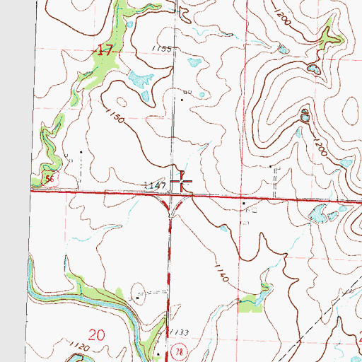 Topographic Map of Miller Elevator Grain Elevator Number 1, KS