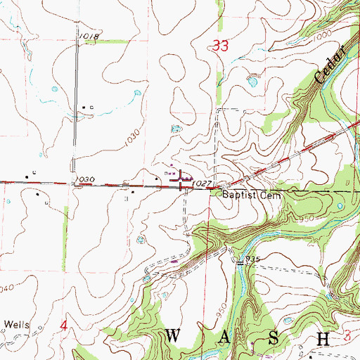Topographic Map of Valley R Agricultural - Service Grain Elevator Number 1, KS