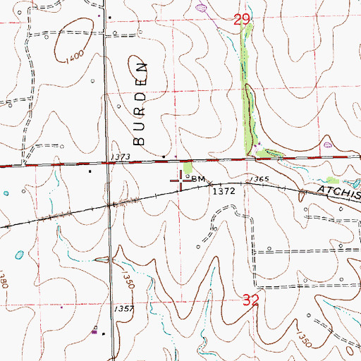 Topographic Map of Fleming Feed and Grain Company Grain Elevator Number 2, KS